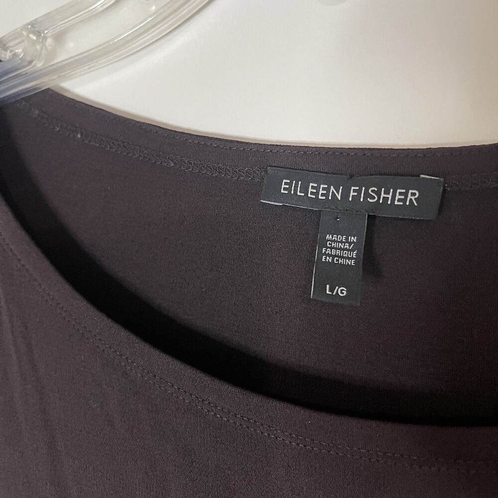 EILEEN FISHER purple mauve long sleeve silk tunic top size Large - Picture 2 of 5